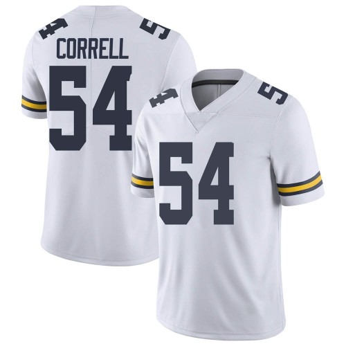 Kraig Correll Michigan Wolverines Men's NCAA #54 White Limited Brand Jordan College Stitched Football Jersey KRD5354IV
